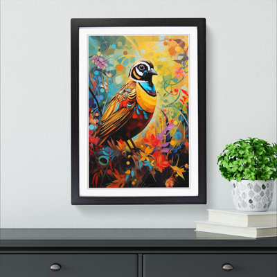 Partridge Expressionism - Single Picture Frame Print on Wood