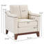 Fauteuil rembourré classique avec garniture cloutée l 30,75 po Idrissi-106918673