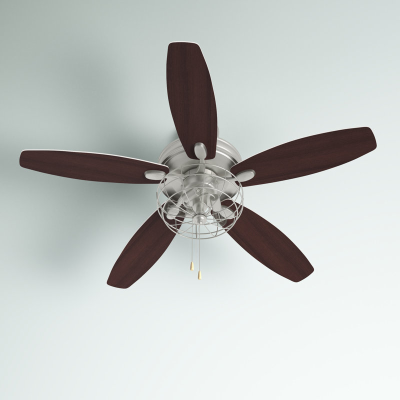 Ventilateur de plafond standard à 5 pales de 52 po avec chaînette et ensemble d'éclairage inclus