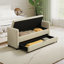 Banc de rangement moderne rembourré, lit de jour capitonné en tissu avec double espace de rangement