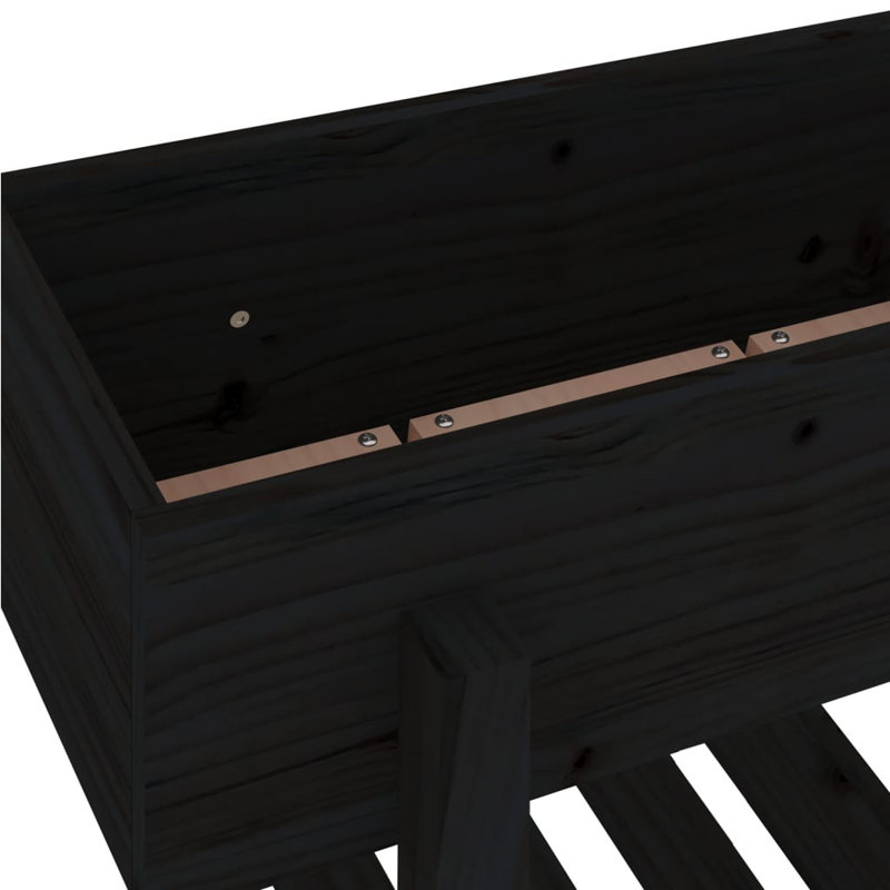 Balliett Wood Planter Box, 62cm W x 30cm D x 69cm H, Black