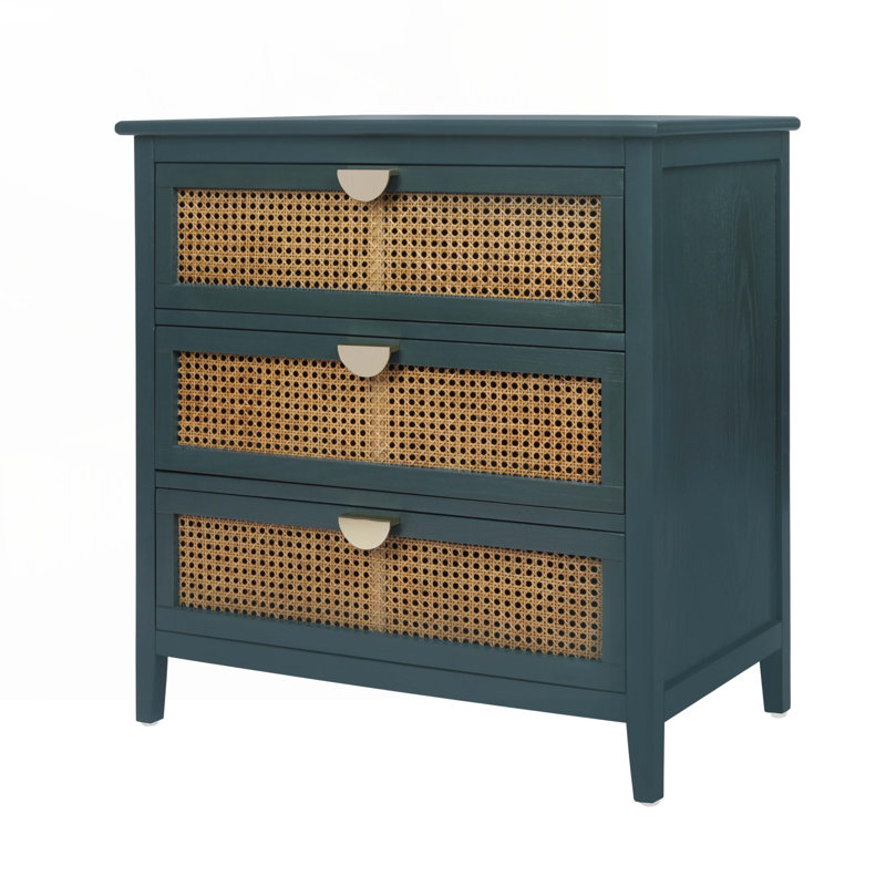 Wood Console Table with3 Drawers,Four Legs, Green