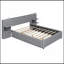 Lit plateforme tapissier avec lampes de lecture, tiroirs, lit gigogne et tablettes-288571058