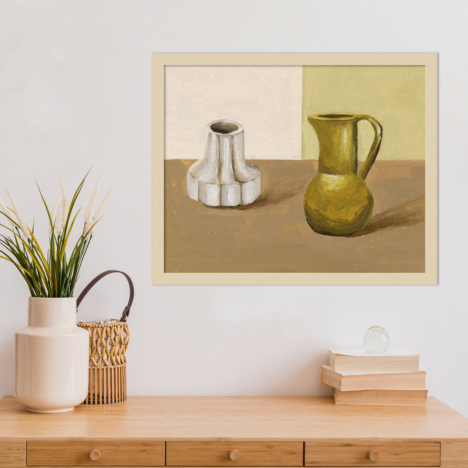 Vases I Print by Melissa Wang, Brown, 17" H x 21" W