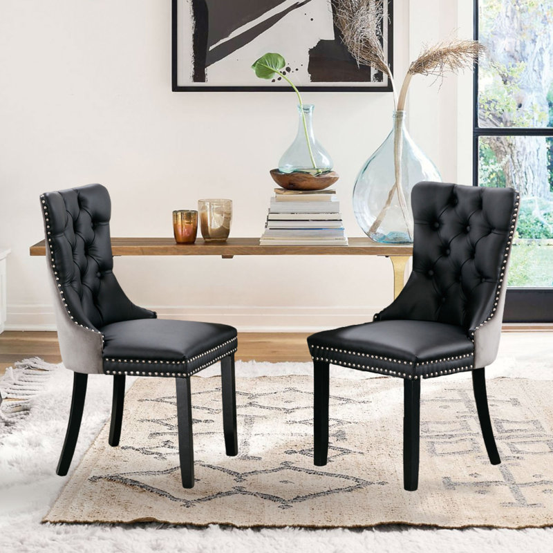 Chaise parsons Emmery, Noir / gris