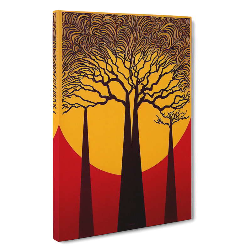 Abstract Art Tree No.5 - Wrapped Canvas, 50cm H x 35cm W