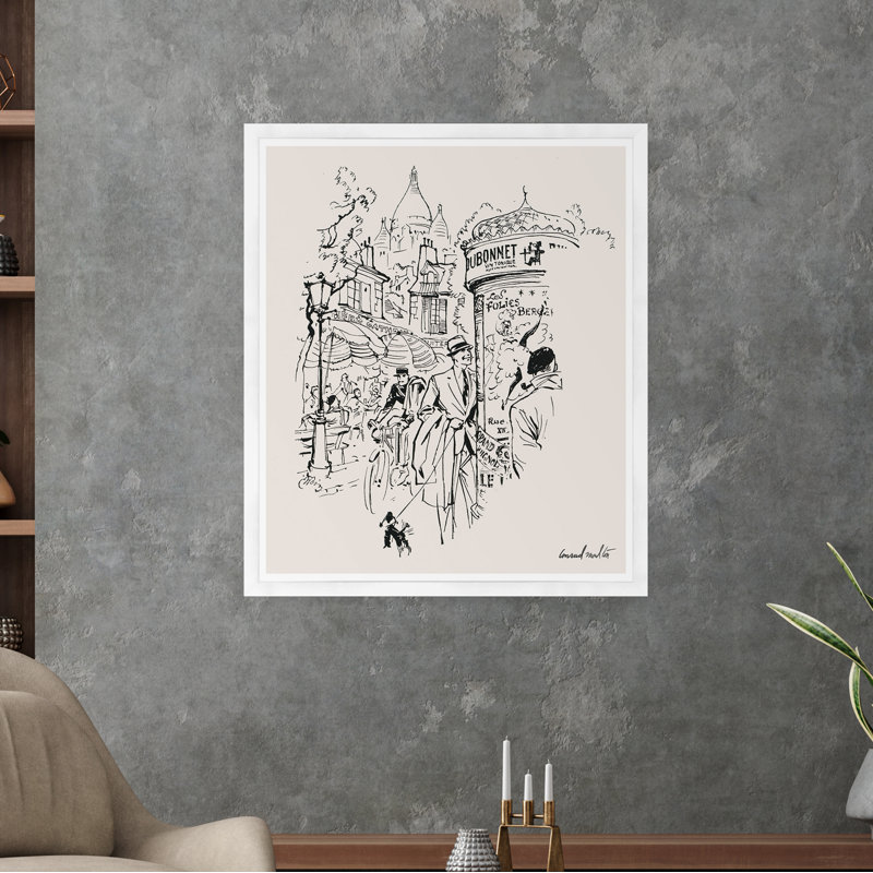 Les Folies Bergeres Print, White Framed