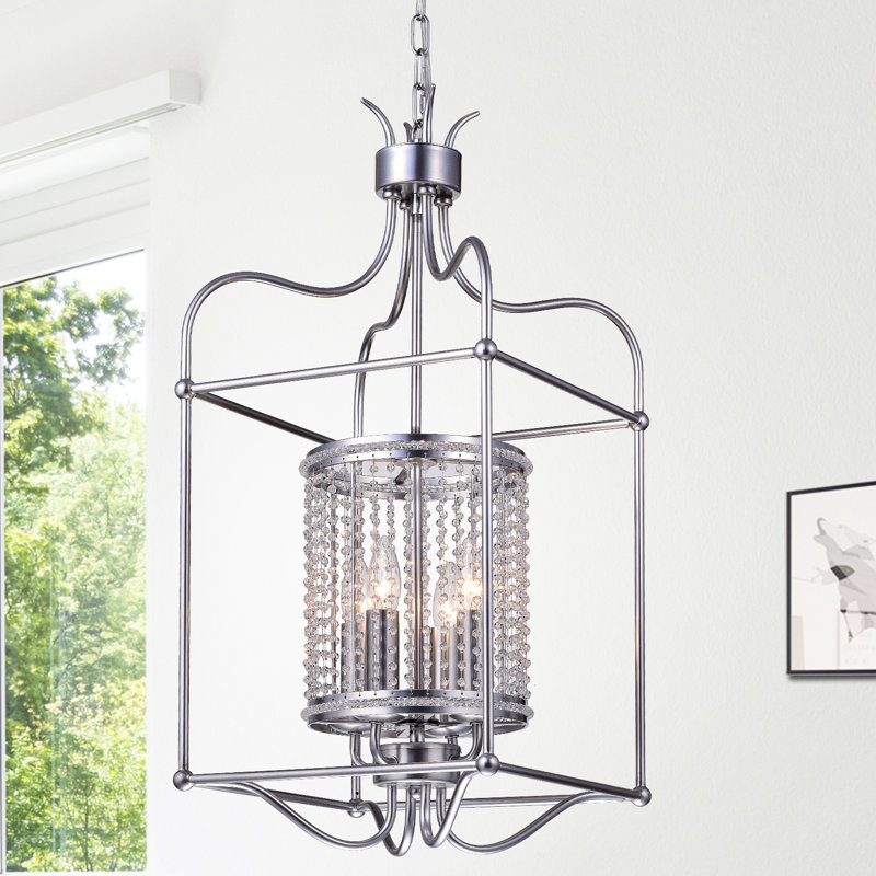 Luminaire suspendu géométrique 4 lumières lanternes Mikayla