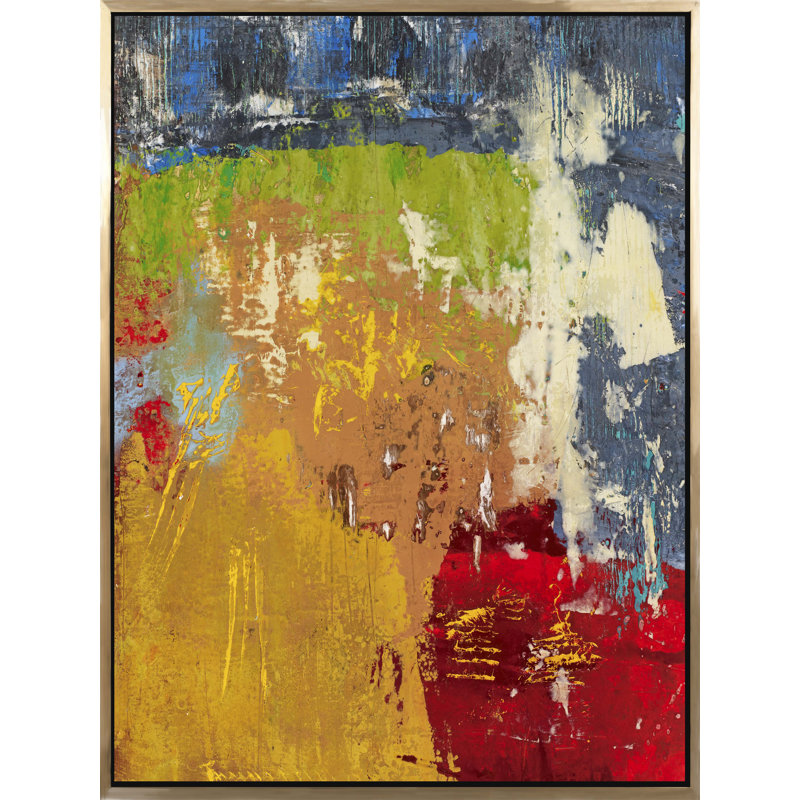 Native II Painting, Gold Framed, 48" H x 36" W x 2.25" D