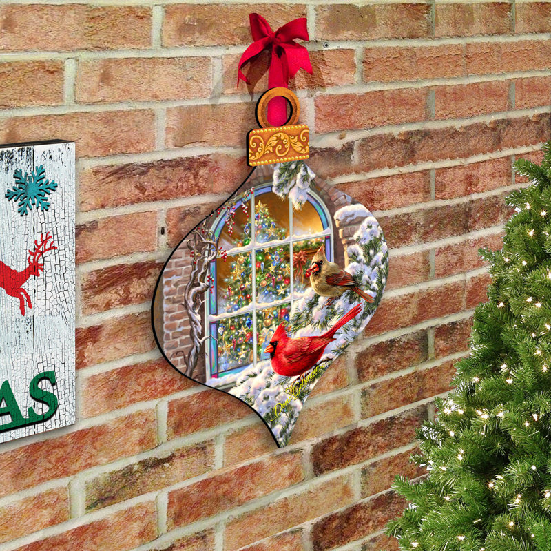 Crochet mural et porte de noël oiseaux