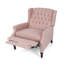 Fauteuil inclinable surdimensionné en tissu à oreilles avec garniture cloutée et coutures capitonnées à boutons pour le salon, la chambre à coucher