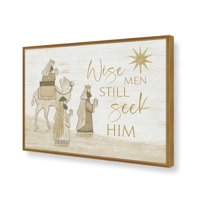 «Wise Men Still Seek him» par Annie Lapoint, reproduction d'art, L 16 po x H 12 po, Doré, Impression encadrée