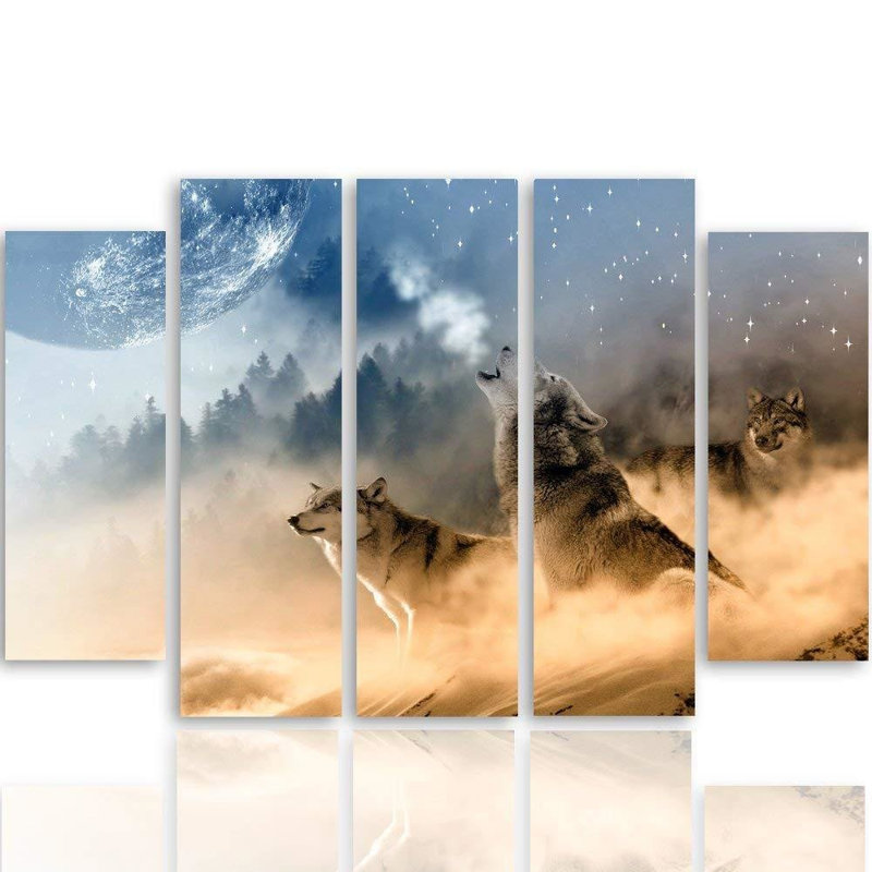 Foggy Forest - 5 Piece No Frame Print on Canvas