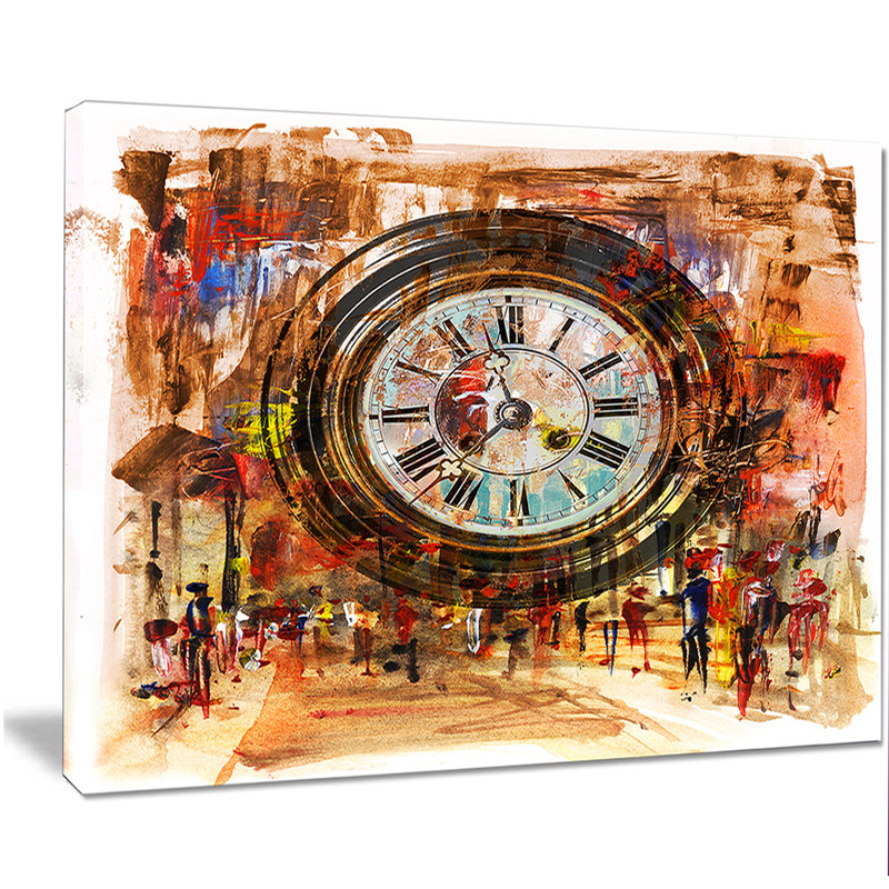 «People and Time», peinture, H 20 po x l 20 po x P 1 po, Toile tendue