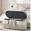 Repose-pieds ovale rembourré avec rangement, repose-pieds multifonctionnel et rangement caché pour le salon ou la chambre à coucher-1247385346-1247385344