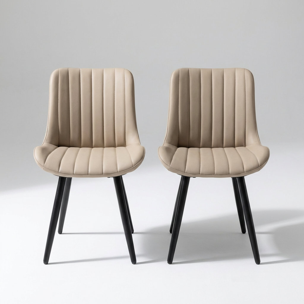 Latitude Run® Set of 2 Contemporary Faux Leather Dining Chairs ...
