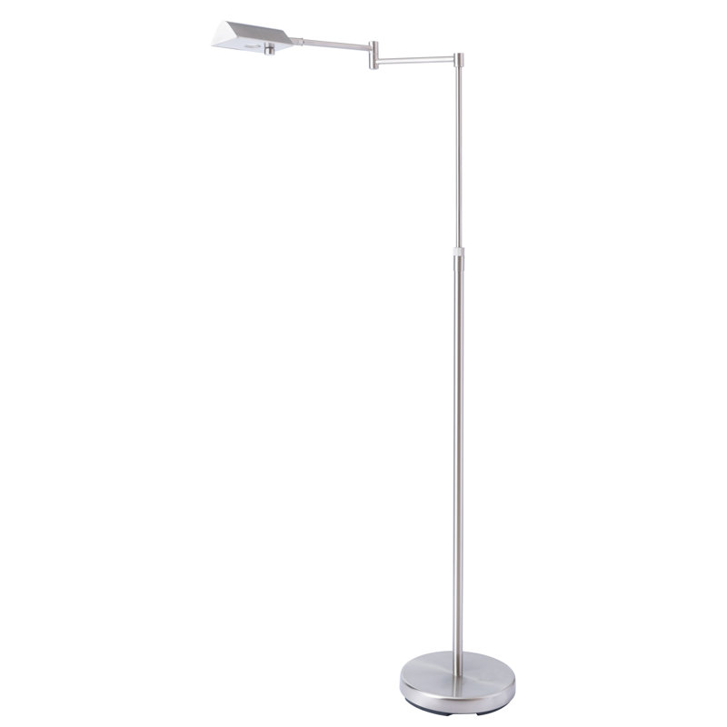 Pipkins 55'' LED Swing Arm Floor Lamp, Brushed Nickel