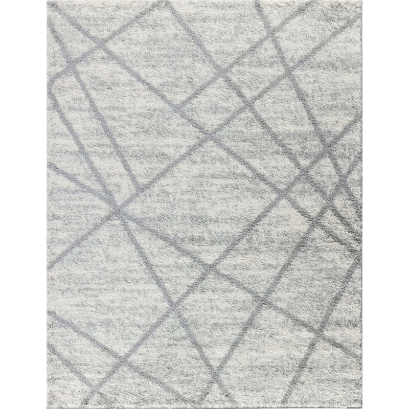 Loft Shag Ivory Shaggy Area Rug, Rectangle 7'10" x 9'10"