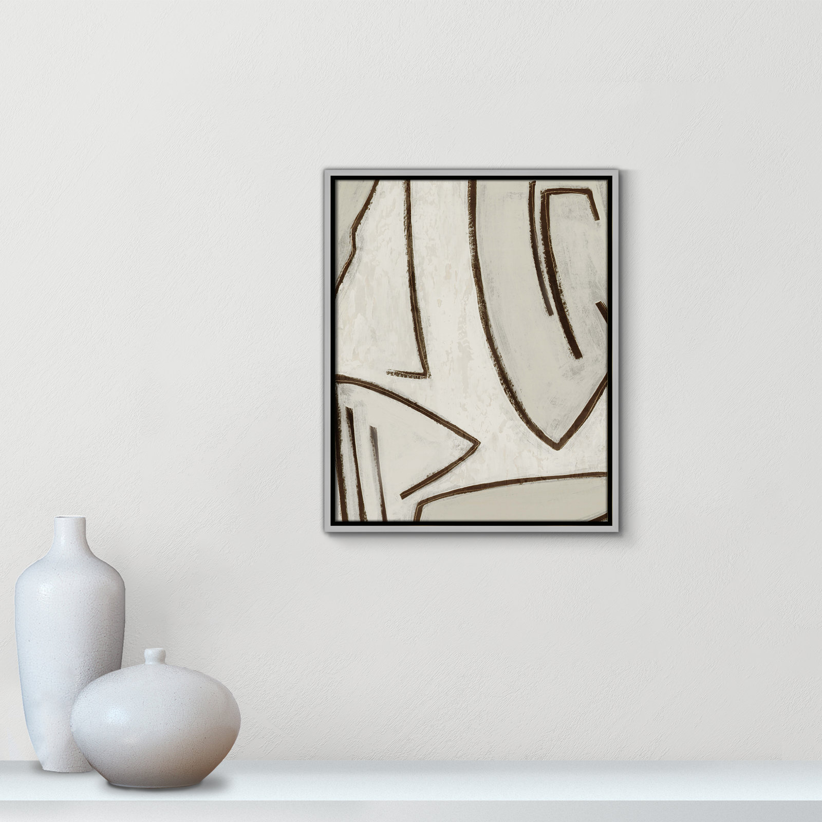 Line Work II,  17.5" W x 21.5" H, Silver