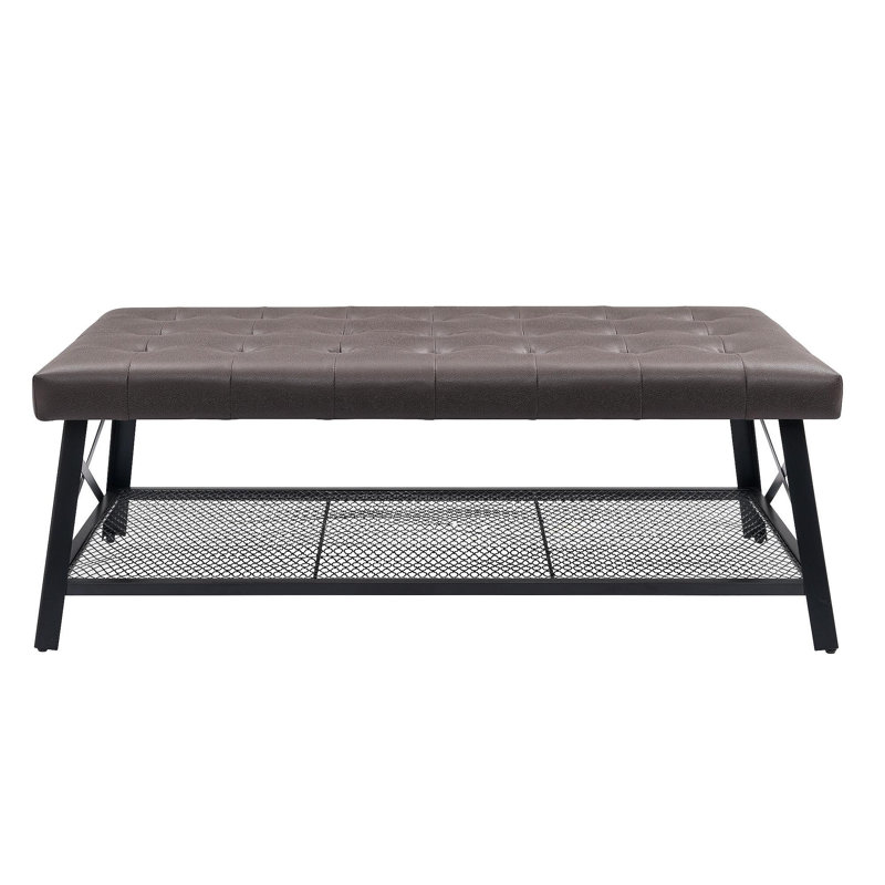 Table basse capitonnée en similicuir