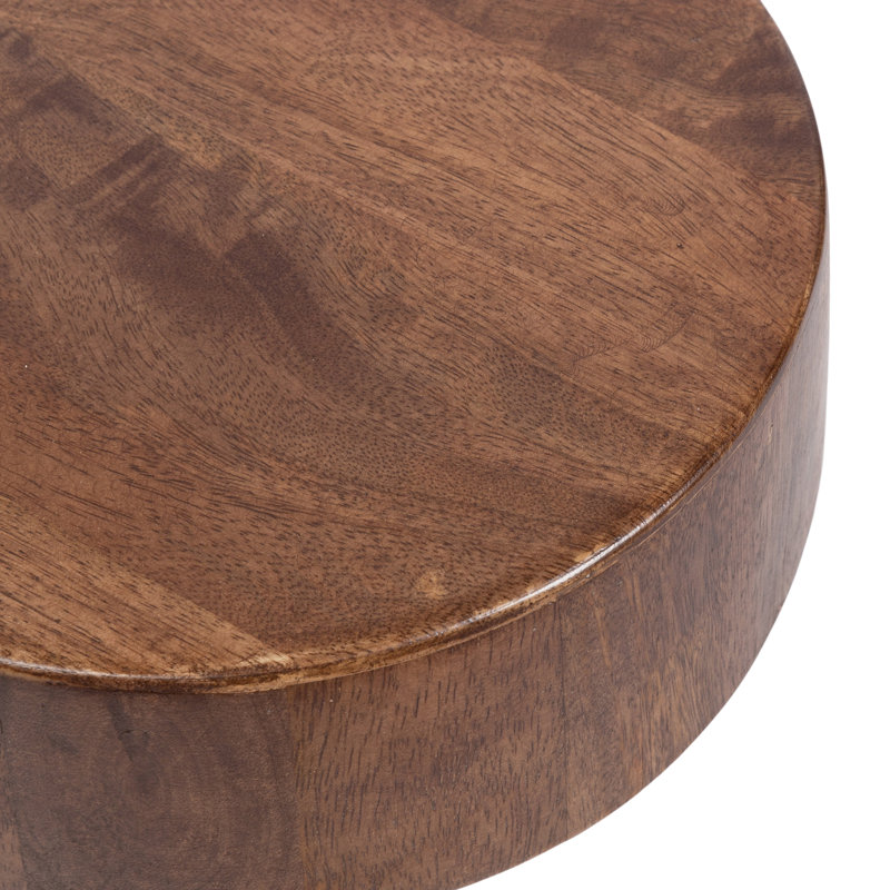 Sculptural Round Drink Table, Dark Brown