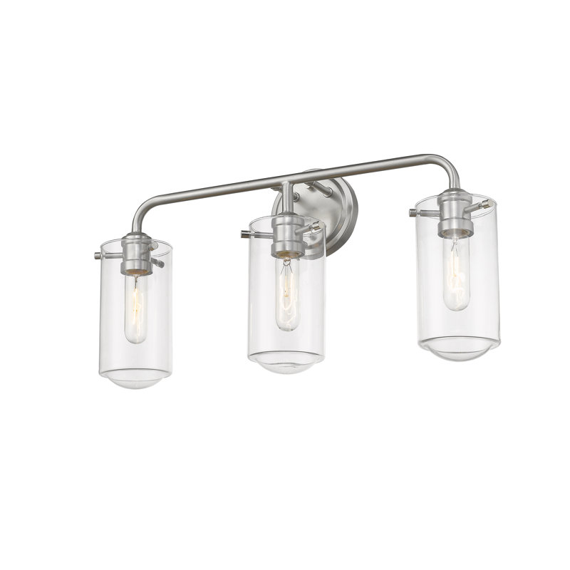 Éclairage pour salle de bain 3 lumières Barbosa, Nickel brossé