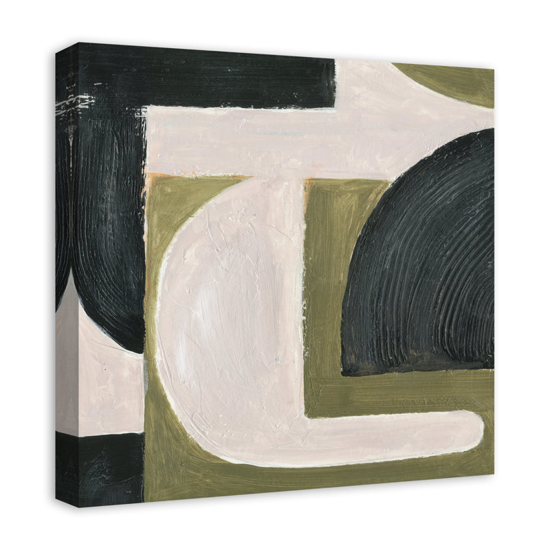Abstrait avec reproduction de peinture acrylique verte, Toile tendue, H 20 po x l 20 po, Sans cadre