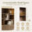 4-Tier Fluted Wide Bookcase with 3 Drawers, Floor Standing Bookshelf with Open Shelves and Storage for Home Office, Living Room, Black Walnut-183242154