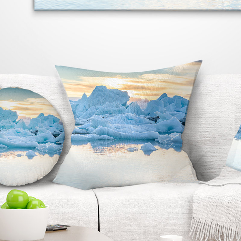 Coussin Icebergs, 16 po x 1 po, Coussin décoratif