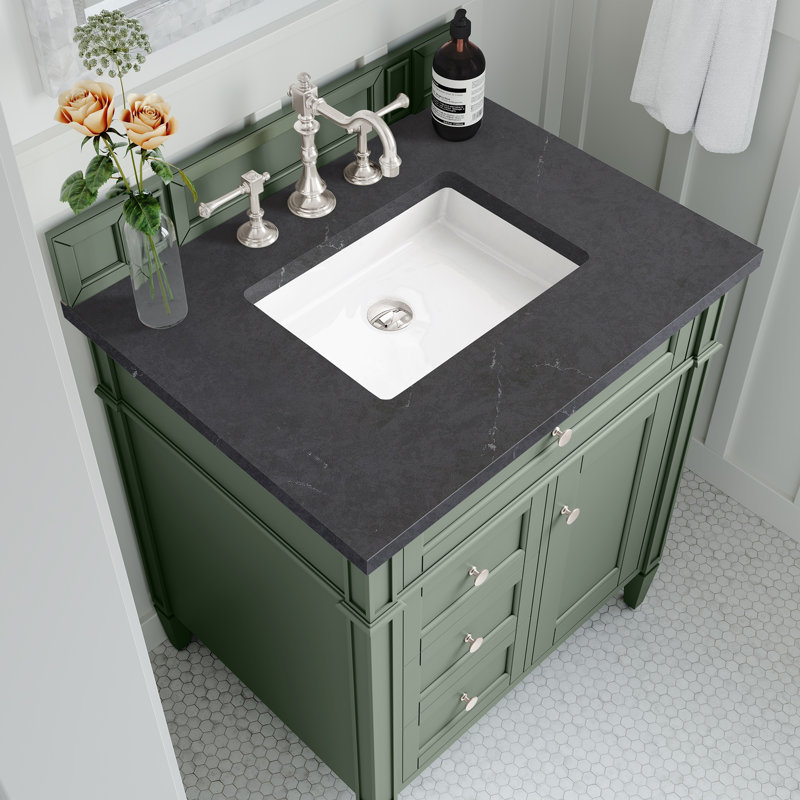 Brittany 30'' W Single Vanity, Charcoal Soapstone, Smokey Celadon, 8" Widespread