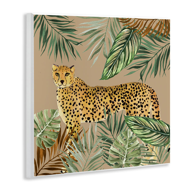 «Palm Leaves Around Leopard», art mural par Janet Tava