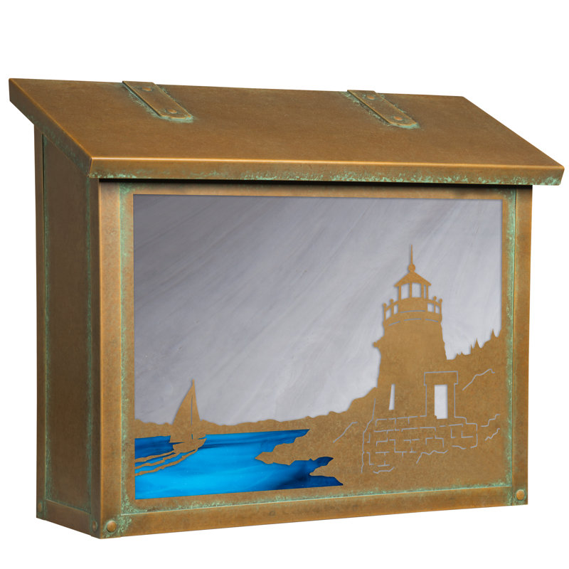 Boîte aux lettres murale Coastal Cottage, Vieux sou, Blanc vaporeux