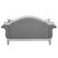 Causeuse Florian en tissu gris et blanc antique avec 3 coussins