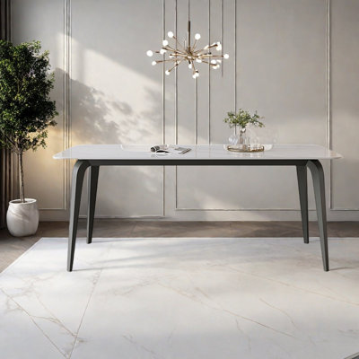 Modern Minimalist Rock Table with Steel Frame