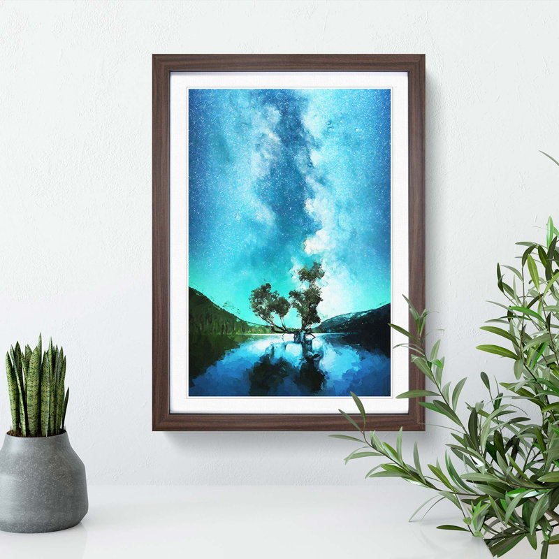 Milky Way Above Washington in Abstract - Picture Frame Graphic Art Print, Walnut Framed, 36cm H x 27cm W x 2cm D