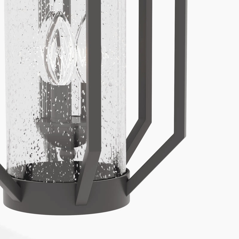 Millerville 3 - Light 18"H Oil Rubbed Bronze Iron Seeded Glass Outdoor Hanging Lantern