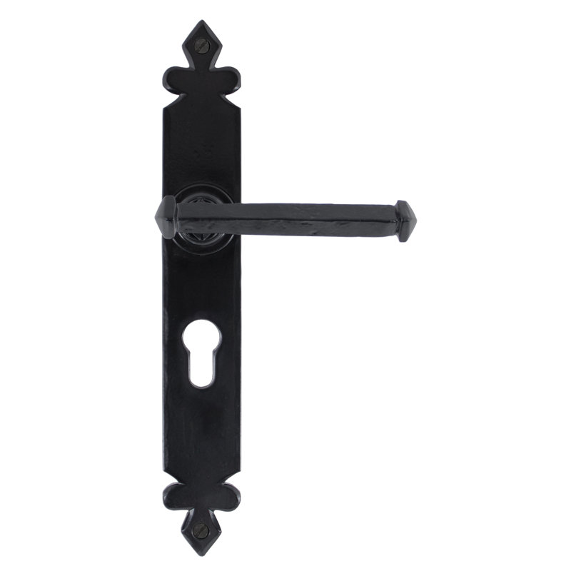 Tudor Lock Door Handle, Black