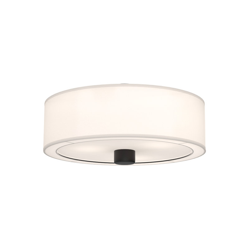 Plafonnier semi-encastré 3 lumières 24,125 po Theo, Noir mat
