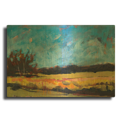 'On The Road' By Linda Nickell Gold Metal Wall Art, 16" x 12"