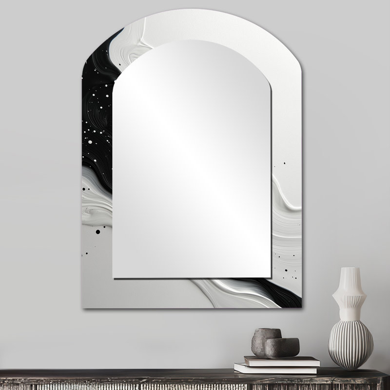 Miroir mural noir arqué noir, 34 po x 25 po