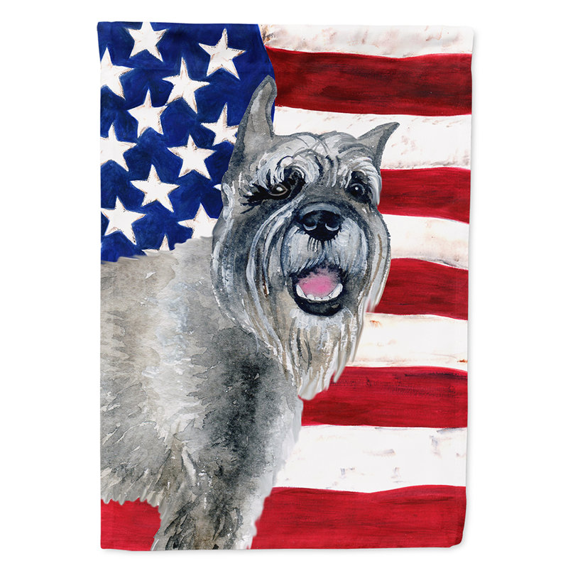 Drapeau de maison en polyester à 2 côtés Shahnur, Schnauzer gris pâle
