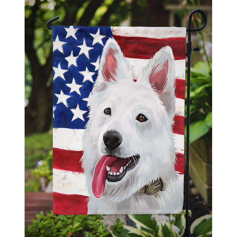 Polyester à 2 côtés 15 x 11 po drapeau de jardin, Berger blanc suisse