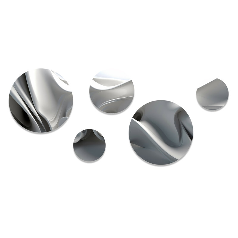 Contemplative Abstraction White and Black Modern Metal Wall Art Set