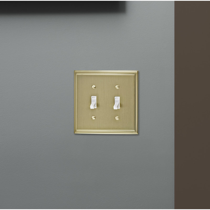 Mulholland 2-Gang Toggle Light Switch Wall Plate, Golden Champagne