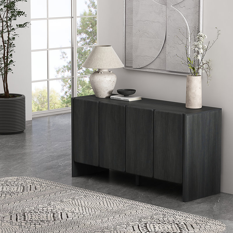 Linda 60" Sideboard In Charcoal Gray, Charcoal Gray