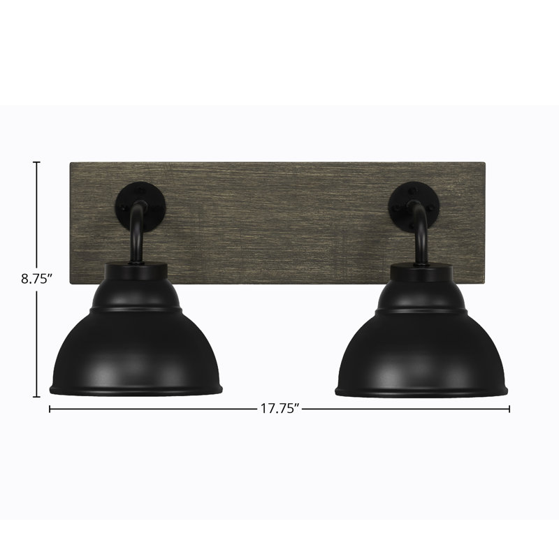 Barre d'éclairage de salle de bain Oxbridge, Noir, Noir mat / gris