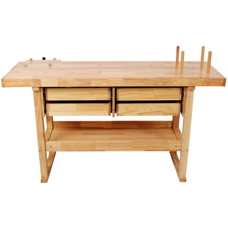 Établi 60 po en bois franc avec 4 tiroirs