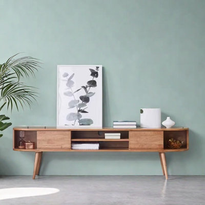 Simple retro high legged design TV cabinet
