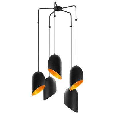 Finbar 5 - Light Black/Golden Cylinder Pendant