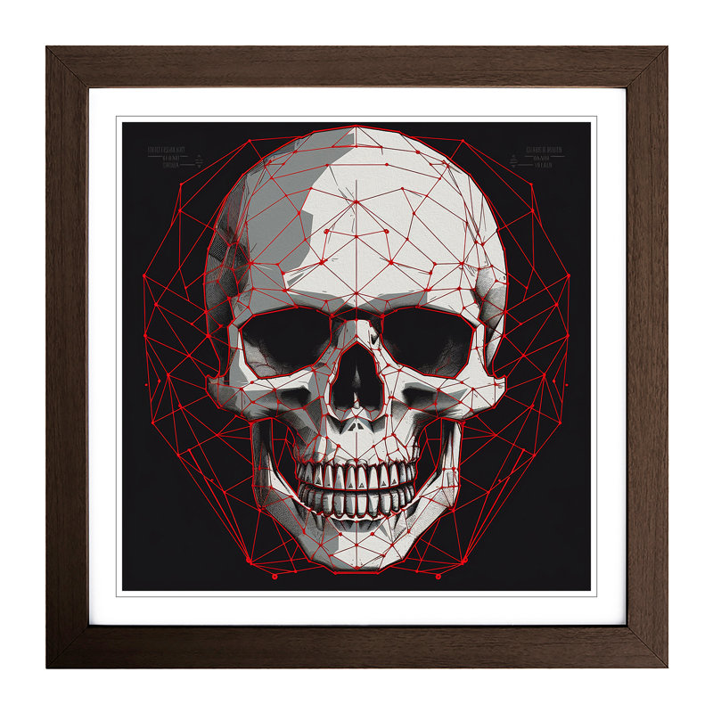 Skull Constructivism - Framed Print, Walnut